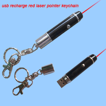 usb recharge laser pointer keychain