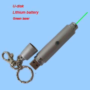 Rechargable USB  Green Laser Keychain GU-001