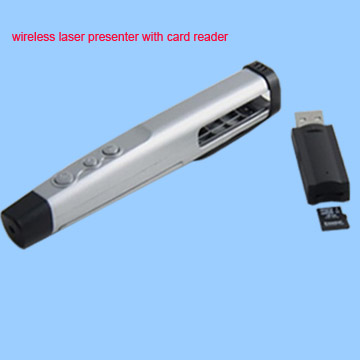 remote control laser pointer with card reader